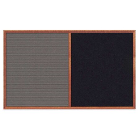 United Visual Products Slim Style Indoor Enclosed Corkboard, 24 UV502SC-BLACK-DBURGU